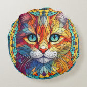 ネコ顔 ラウンドクッション (裏面)