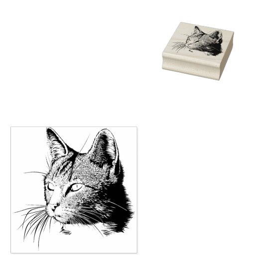 ネコ顔 ラバースタンプ (押印)