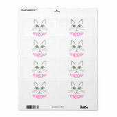 ネコ顔 ラベル (フルシート)