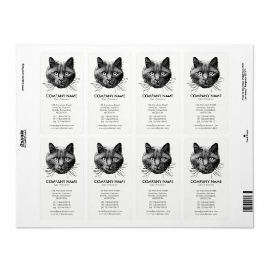 ネコ顔 ラベル (フルシート)