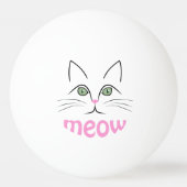 ネコ顔 卓球ボール (裏面)