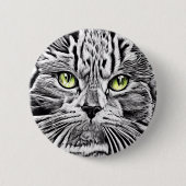 ネコ顔 缶バッジ (正面)