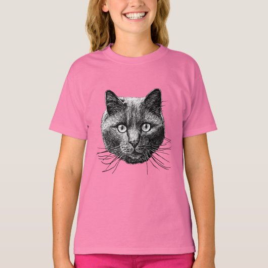 ネコ顔 Tシャツ (正面)
