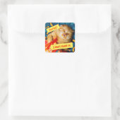 ネコ食べ物ズチーズパフ スクエアシール (バッグ)