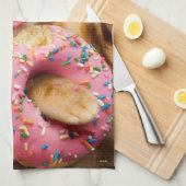 ネコ食べ物ドーナツ キッチンタオル (四つ折り)