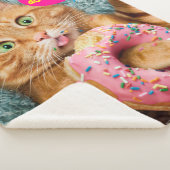 ネコ食べ物ドーナツ シェルパブランケット (3/4)