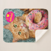 ネコ食べ物ドーナツ シェルパブランケット (正面(横))