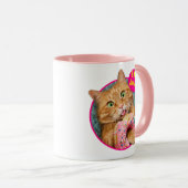 ネコ食べ物ドーナツ マグカップ (正面右)