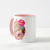 ネコ食べ物ドーナツ マグカップ (正面左)