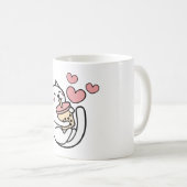ネコ飲みボバミルクティッド コーヒーマグカップ (正面右)