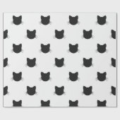 ネコ黒デザイン包装紙 ラッピングペーパー (フラット)