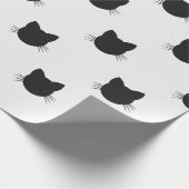 ネコ黒デザイン包装紙 ラッピングペーパー (角)