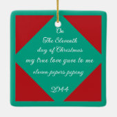 ネコ12の日のクリスマス11のピアス セラミックオーナメント (裏面)