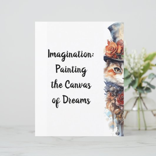 ネコ3子猫バラ水彩 (スタンド正面)