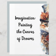 ネコ3子猫バラ水彩