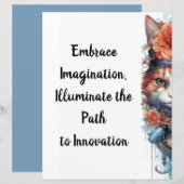 ネコ4子猫バラ水彩画 (正面/裏面)