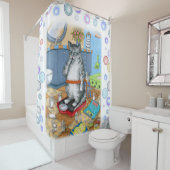 ネコ579おもしろいネコ シャワーカーテン (インサイチュ)
