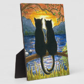 ネコ582黒猫 フォトプラーク (側面)