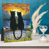 ネコ582黒猫 フォトプラーク (側面)