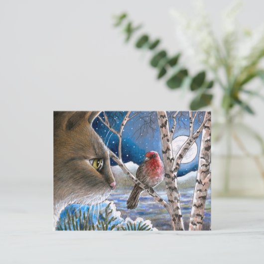 ネコ600鳥 ポストカード (スタンド正面)