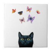 ネコ606蝶 タイル (正面)