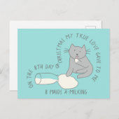 ネコ8日目8メイド乳しぼりのクリスマス ポストカード (正面/裏面)