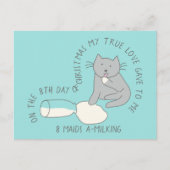 ネコ8日目8メイド乳しぼりのクリスマス ポストカード (正面)