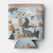 ネコ |かわいいブルー猫好き 缶クーラー (正面)