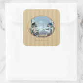 ネコ & エッフェル塔 - パリ ジョイ スクエア ス티ッカーズ スクエアシール (バッグ)