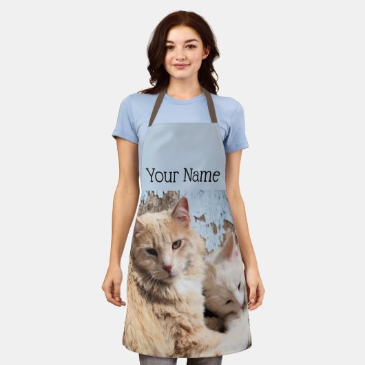 ネコ エプロン (着用した状態)