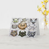 ネコ カード (黄色い花)