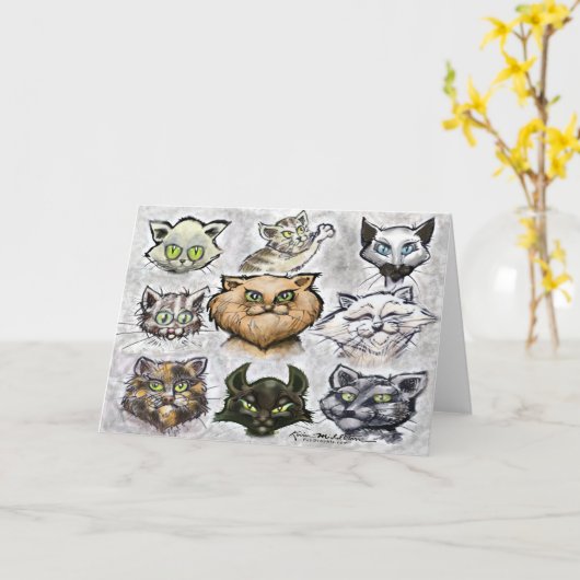 ネコ カード (黄色い花)