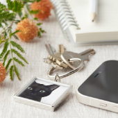 ネコ、ガスポートレート キーホルダー (側面)