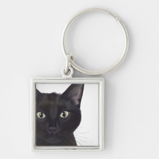 ネコ、ガスポートレート キーホルダー (正面)