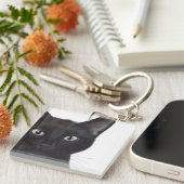 ネコ、ガスポートレート キーホルダー (正面右)