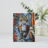 ネコ,コトフィー,通り,都市,動物 シーズンポストカード (スタンド正面)