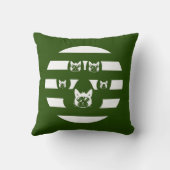 ネコ サングラス ヴィンテージ 夕焼けの ぽわぽわ 白 緑 クッション (裏面)