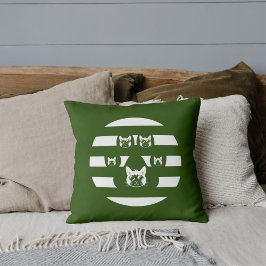 ネコ サングラス ヴィンテージ 夕焼けの ぽわぽわ 白 緑 クッション