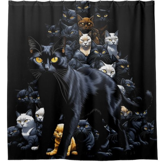 ネコ シャワーカーテン (正面)