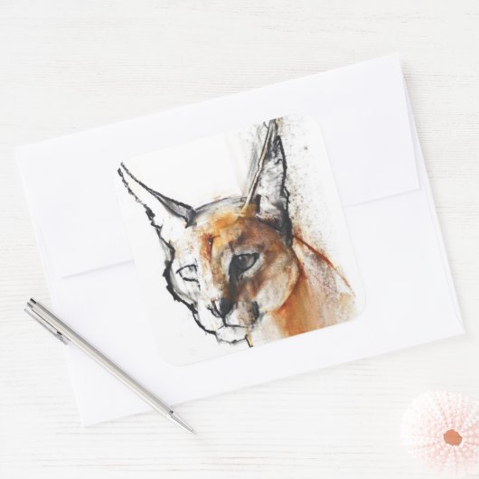 ネコ スクエアシール (封筒)