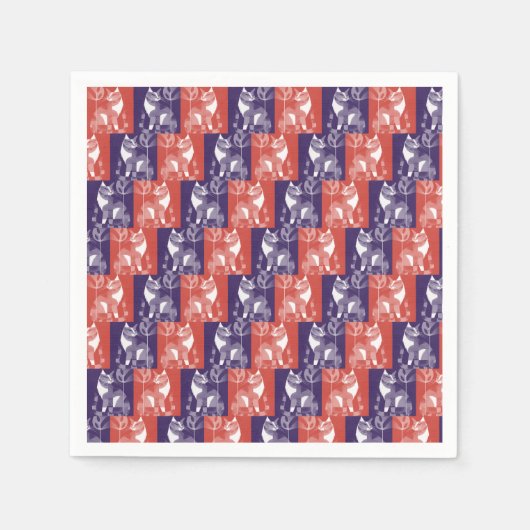 ネコ スタンダードカクテルナプキン (正面)