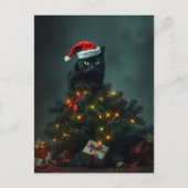 ネコ+ストロフィー クリスマス ホリデー 混沌 面白い 猫  ポストカード (正面)