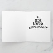 ネコ ネコ アート 誕生日 グリーティング カード (内部)