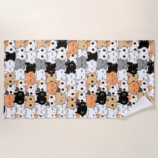 ネコ ビーチタオル (正面)