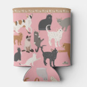 ネコ |ピンク熱狂するのキャットレディ 缶クーラー (裏面)