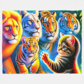 ネコ フリースブランケット (正面(横))