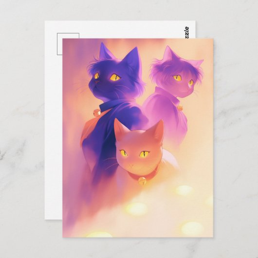 ネコ ポストカード (正面/裏面)