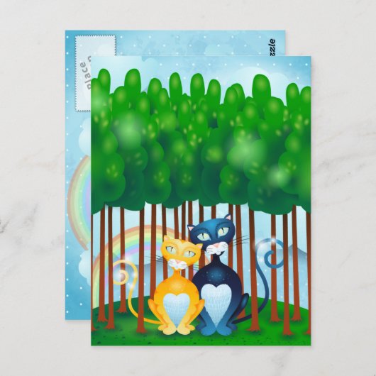 ネコ ポストカード (正面/裏面)