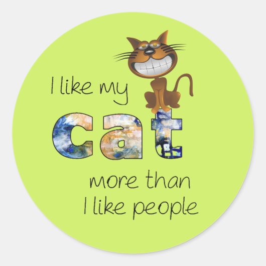 ネコ ラウンドシール (正面)