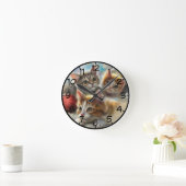 ネコ ラウンド壁時計 (ホーム)